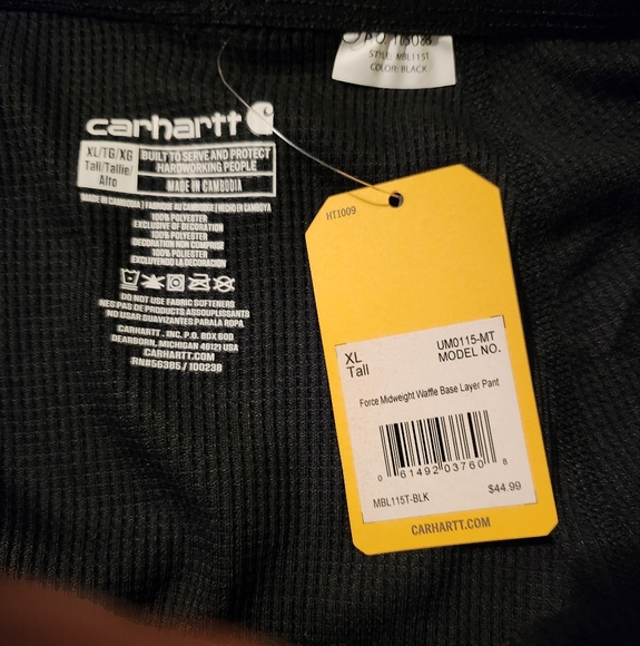 Carhartt Thermal Base Layer bottom Sz XL Tall - Picture 3 of 6